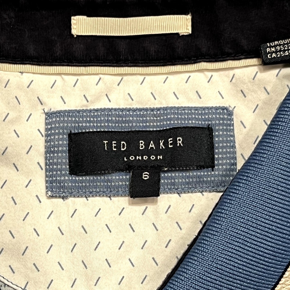 Ted Baker London Polo Shirt Size 6 Blue Button Snap Preppy Casual Adult Lounge - Picture 7 of 15